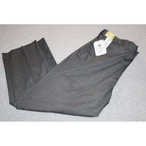J.M. Haggar Dress Pants Mens 38x30 Dark Grey Diamond Weave Stretch HY00158 NEW